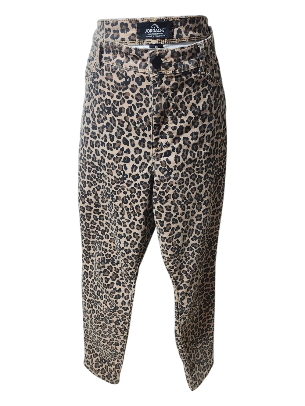 Jordache Leopard Print High Rise   Pant In Tan and Black